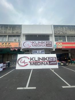 KLINIK MEDINA 23 JAM OUTDOOR ALUMINIUM PANEL CEILING BASE 3D LED BOX UP FRONTLIT LETTERING SIGNAGE SIGNBOARD AT JERANTUT TOWN, KUALA TEMBELING, PULAU TAWAR, KUALA TAHAN, ULU CHEKA JERANTUT PAHANG MALAYSIA