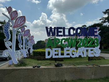 WELCOME APCW 2023 DELEGATES ALUMINIUM CONCEAL BIG 3D LED BOX UP LETTERING STAND SIGNAGE AT