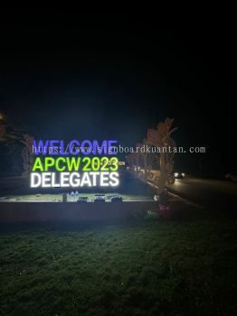 WELCOME APCW 2023 DELEGATES ALUMINIUM CONCEAL BIG 3D LED BOX UP LETTERING STAND SIGNAGE AT