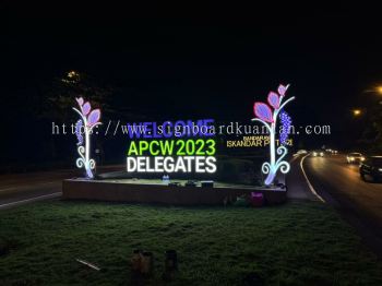 WELCOME APCW 2023 DELEGATES ALUMINIUM CONCEAL BIG 3D LED BOX UP LETTERING STAND SIGNAGE AT