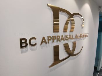 BC APPRAISAL ACADEMY INDOOR 3D ACRYLIC LASER CUT OUT LETTERING WITH STAINLESS STEEL GOLD  AT  CHUKAI, KIJAL, KERTEH, KEMASIK, TELUK KALUNG, BANDAR SERI BANDI, JABUR, RANTAU PETRONAS KEMAMAN TERENGGANU MALAYSIA 