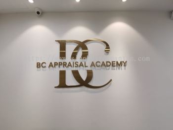 BC APPRAISAL ACADEMY INDOOR 3D ACRYLIC LASER CUT OUT LETTERING WITH STAINLESS STEEL GOLD  AT MARAN TOWN, CHENOR, LUIT, SRI JAYA, BANDAR TUN RAZAK, LUBUK PAKU MARAN PAHANG MALAYSAI 