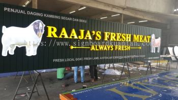 FRESH MEAT SHOP ALUMINIUM PANEL 3D LED FRONLIT BOX UP SIGNAGE SIGNBOARD AT PEKAN PAHANG MALAYSIA 