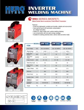 HERO INVERTER WELDING MACHINE GM-1600/GM-2000/GM-2200