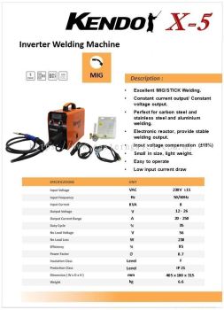 KENDO INVERTER MIG WELDING MACHINE X-5