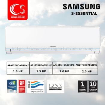 Samsung Non - Inverter R32 1.0HP/1.5HP/2.0HP/2.5HP AR09TGHQABUNME / AR12TGHQABUNME / AR18TGHQABUNME / AR24TGHQABUNME Air Conditioner S-Essential