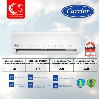 Carrier Residential Split Non-Inverter Air Conditioner 42KHA009N8FSA / 42KHA012N8FSA / 42KHA018N8FSA / 42KHA024N8FSA