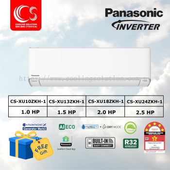 Panasonic Air Conditioner / Air Cond x-Premium Inverter R32 1.0HP/1.5HP/2.0HP/2.5HP CS-XU10ZKH/13ZKH/18ZKH/24ZKH + NANOE Technology + AEROWING + Intelligent AUTO Mode