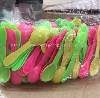 (744) Colourful Jelly Spoon 7.5cm - 100pcs/pkt