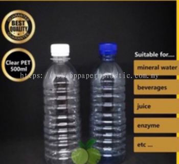 (694) 500ml Empty PET Plastic Mineral Water Bottle (Botol Plastik)
