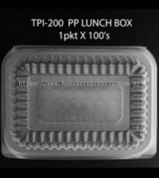 (672) Toli Transparent Disposable PP Lunch Box TPI-200 PP Lunch Box / Tapau Box / Kotak Nasi, 1 pkt x 100 pcs+/-