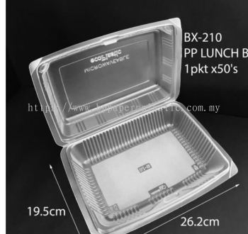 (677) Extra Big Food Box [ 50pcs�� ] BENXON BX-210 - Disposable PP Plastic Lunch Box - Chicken Chop Box - BX 210