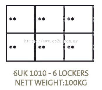 Chubbsafes Safe Deposit Locker - 6 Lockers (6 UK 1010)_100kg