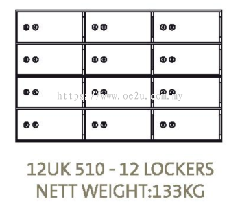 Chubbsafes Safe Deposit Locker - 12 Lockers (12 UK 510)_133kg