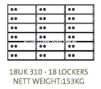 Chubbsafes Safe Deposit Locker - 18 Lockers (18 UK 310)_153kg
