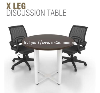 Round Discussion Table c/w Metal X Leg (DT-SQ)
