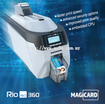 MAGiCARD Rio Pro 360 ID Card Printer (Card Feeder Capacity: 100 Cards, Printing Speed: 36 sec/card - 125 cards/hour)