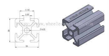 T Slot Aluminum Profile 20 x 20 