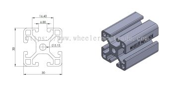 Aluminium Profile 30 x 30 (P6 Series)