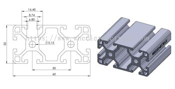 Aluminium Profile 30 x 60 