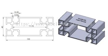 Aluminium Profile 40 x 100 