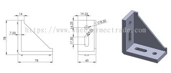 L Bracket for Alu Profile 40 x 80