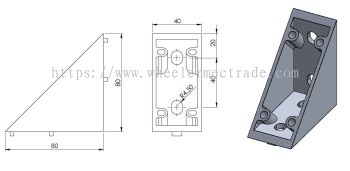 Zinc L Bracket 80 x 80 