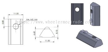 M4, M5, M6 Drop In Nut for 30 mm Alu Profile P6 Series