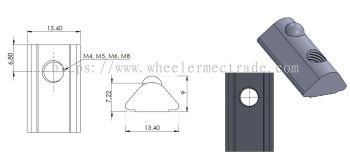 M4, M5, M6, M8 Drop In Nut for 40 mm Alu Profile P8 Series 