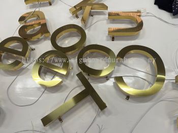 3D STAINLESS STEEL SIGNAGE MIRROR GOLD SIGNAGE