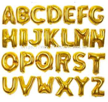 Party foil alphabet of balloons 16"32" silver/gold 1pcs (A-L)