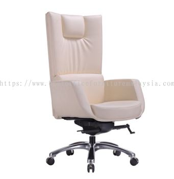 BRAVO DIRECTOR HIGH BACK LEATHER OFFICE CHAIR WITH ALUMINIUM DIE-CAST BASE-director office chair puchong | director office chair bandar kinrara | director office chair bangi