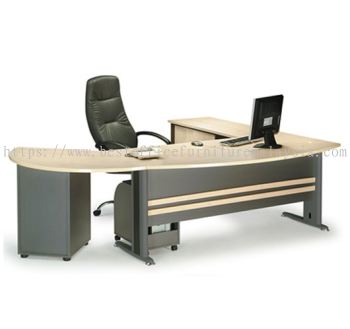 TITUS EXECUTIVE OFFICE TABLE/DESK & SIDE OFFICE CABINET & SIDE DISCUSSION TABLE & FIXED PEDESTAL ATMB 180A - 12.12 Mega Sale Executive Office Table | Executive Office Table KL Gateway | Executive Office Table The Sphere Shopping Mall | Executive Office Table Cheras