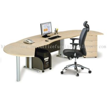 TITUS EXECUTIVE OFFICE TABLE/DESK CURVE & FIXED PEDESTAL & SIDE DISCUSSION TABLE ATMB55 (Inner View) - Promotion Executive Office Table | Executive Office Table Sri Petaling Bukit Jalil | Executive Office Table Kuchai Lama | Executive Office Table Ampang Jaya
