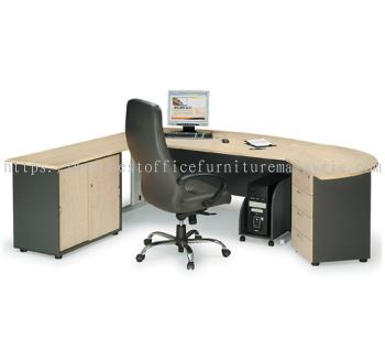 TITUS EXECUTIVE OFFICE TABLE/DESK & SIDE OFFICE CABINET & SIDE DISCUSSION TABLE & FIXED PEDESTAL ATMB 180A  - Hot Item Executive Office Table | Executive Office Table Seksyen 51a PJ | Executive Office Table PJ Old Town | Executive Office Table Taman Shamelin Perkasa