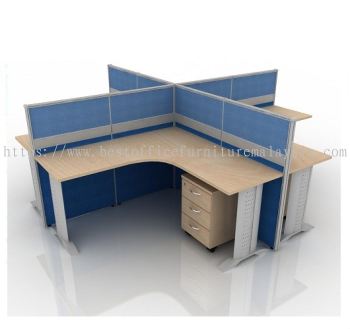 CLUSTER OF 4 OFFICE PARTITION WORKSTATION 1 - Top 10 Best Office Furniture Product Partition Workstation | Partition Workstation Sunway Mentari | Partition Workstation Sunway Pyramid | Partition Workstation Gombak