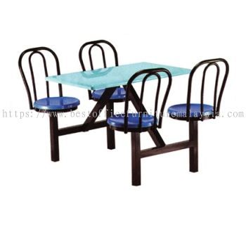 4 SEATER FIBREGLASS TABLE WITH CHAIR - canteen table set/ fibreglass table ikea damansara | canteen table setapak | top 10 best value canteen table