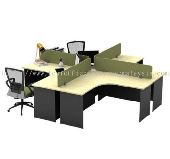 5 FEET L SHAPE OFFICE TABLE COMBINE CLUSTER OF 4 OFFICE WORKSTATION SET - Office Table Seri Kembangan | Office Table Gombak | Office Table Batu Caves | Office Table Kepong