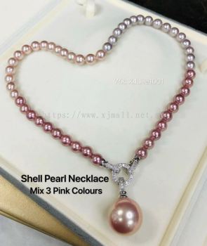 SHELL PEARL NECKLACE (粉橘Shellpearl)