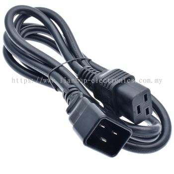 3 PIN MALE (C20) TO FEMALE (C19) 16A POWER CABLE