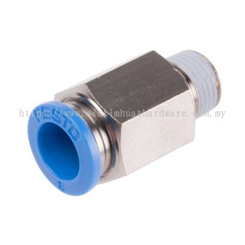Pneumatic Fitting, R 1/8 to, Push In 8 mm, QS Series, 14 bar