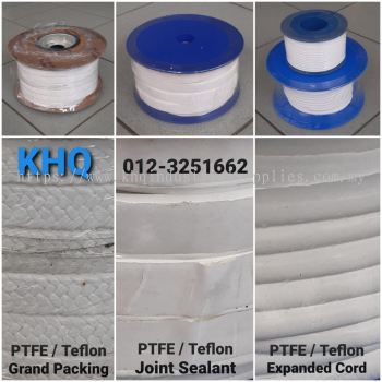 PTFE / Teflon Grand Packing / Joint Sealant With Tape / Expanded Cord
