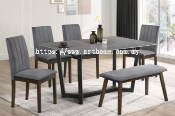 GOWIN CERAMC DINING SET 1+4+B (GREY) (9113 + SYMPHONY-B)