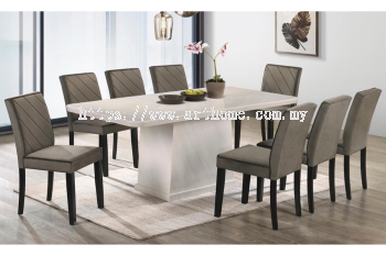 GAVINO RECTANGULAR MARBLE DINING SET 1+8 (9018T&L (957) +S827)