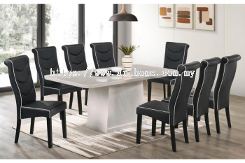 GAVINO RECTANGULAR MARBLE DINING SET 1+8 (9018T&L (957) +H2035)