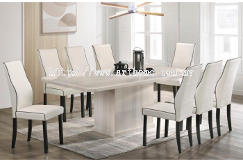 OTTAVIA RECTANGULAR MARBLE DINING SET 1+8 (1020T&L(3817-3) + H6036)