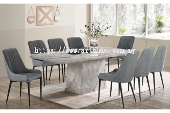 PRIMO RECTANGULAR MARBLE DINING SET 1+8 (1020T&L (5609-10) + C609)