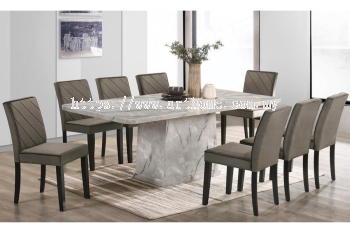 PRIMO RECTANGULAR MARBLE DINING SET 1+8 (1020T&L (5609-10)+ S827)