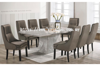 PRIMO RECTANGULAR MARBLE DINING SET 1+8 (1020T&L (5609-10) + S81713)