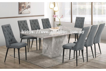 PRIMO RECTANGULAR MARBLE DINING SET 1+8 (1020T&L (5609-10)+ JOVY-B)